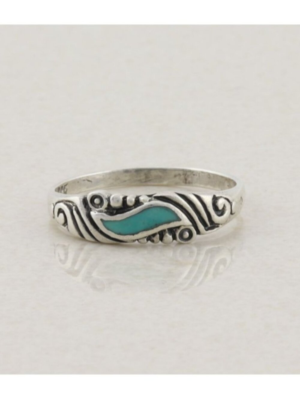 Sterling Silver Turquoise Band Ring Size 9 1/4